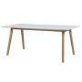 Bella Desk tafel large, frame naturel eiken, blad wit laminaat