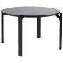 Rey eettafel 128 deep black gelakt beuken onderstel, vulcano