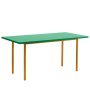 Two-Colour tafel 160x82 mint groen, oker onderstel