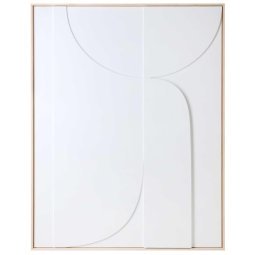 Framed Relief schilderij 100x123 White B
