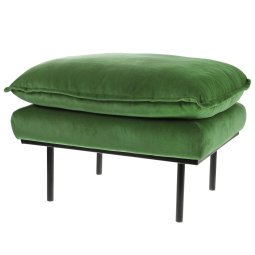 Retro hocker royal velvet, green