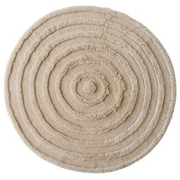 Round Woolen vloerkleed Ø150 crème