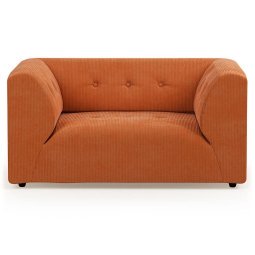 Vint Loveseat fauteuil corduroy rib dusty orange