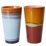 70's Ceramic Latte mok kopjes set van 2 clash