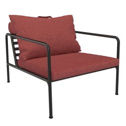 Avon Lounge fauteuil frame zwart stof scarlet heritage