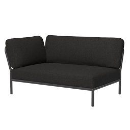 Level linker hoek 2-zits loungebank frame donkergrijs stof sooty grey