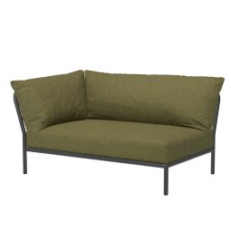 Level2 linker hoek 2-zits loungebank frame donkergrijs stof leaf