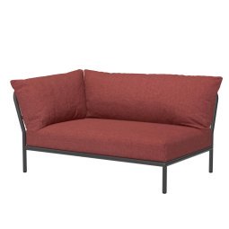 Level2 linker hoek 2-zits loungebank frame donkergrijs stof scarlet