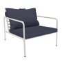 Avon Lounge fauteuil frame wit stof Indigo heritage