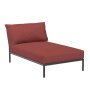 Level2 Chaise Longue ligbed frame donkergrijs stof scarlet