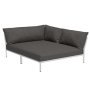 Level2 Cozy Corner loungebank rechts frame wit stof Darkgrey basic