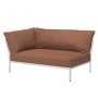 Level2 linker hoek 2-zits loungebank frame wit stof Rust