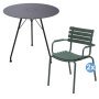 ReClips tuinset Circum tuintafel zwart + 2 ReClips tuinstoelen met armleuning groen