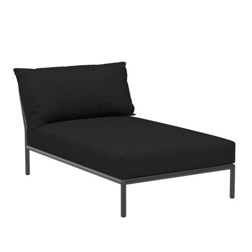 Level2 Chaise Longue ligbed frame donkergrijs stof char