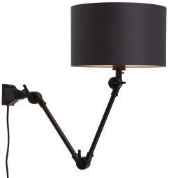 Amsterdam wandlamp met kap W2 zwart