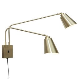 Bremen 2-kap wandlamp goud