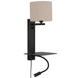 Florence wandlamp h52 met leeslamp licht linnen