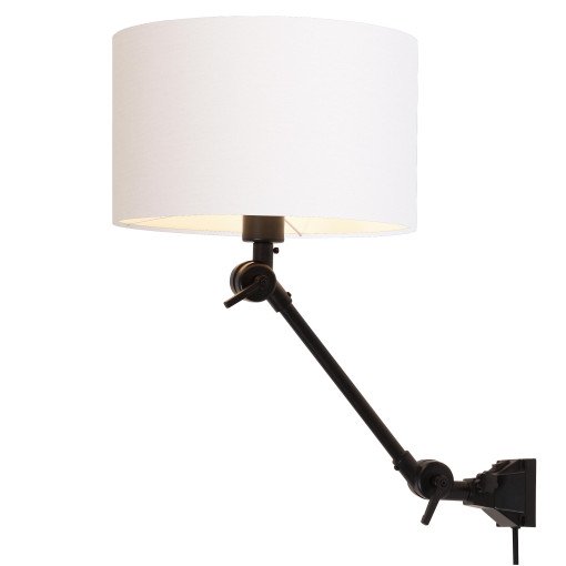 Amsterdam wandlamp met kap W1 wit