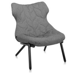 Foliage fauteuil zwart onderstel, Grey Trevira