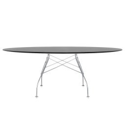 Glossy tafel 194x120 zilver/zwart