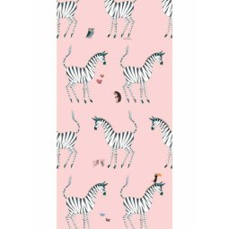 Zebra behang pink