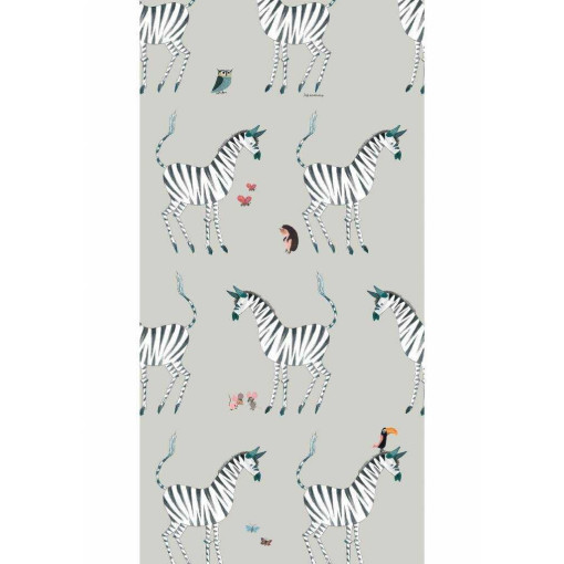 Zebra behang grey