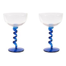 Spiral coupe champagneglazen set van 2 blauw