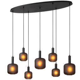 Eloise 7 cluster hanglamp ovaal zwart