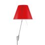 Costanza wandlamp telescopisch met dimmer aluminium body, kap primary red