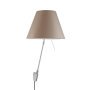 Costanza wandlamp telescopisch met dimmer aluminium body, kap shaded stone