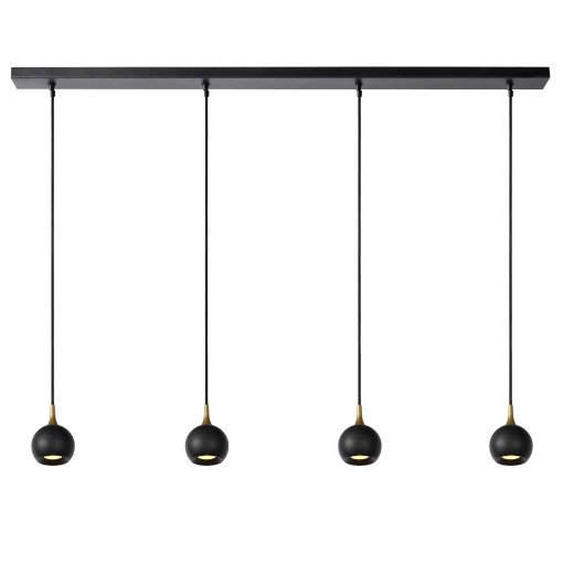 Favori 4 cluster hanglamp lineair zwart