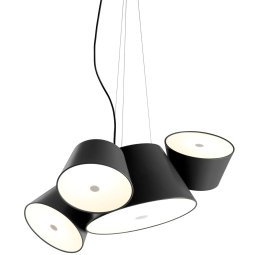 Tam Tam 3 Mini hanglamp halfmat zwart/zwart