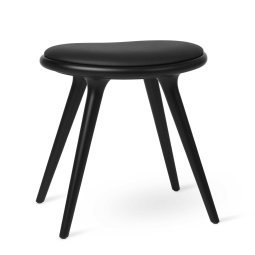 Low Stool kruk zwart beuken, zwart leer