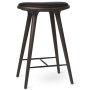 High Stool barkruk 69 donker beuken, zwart leer