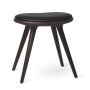 Low Stool kruk donker beuken, zwart leer