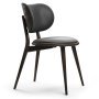 The Dining Chair stoel zwart beuken, zwart leer