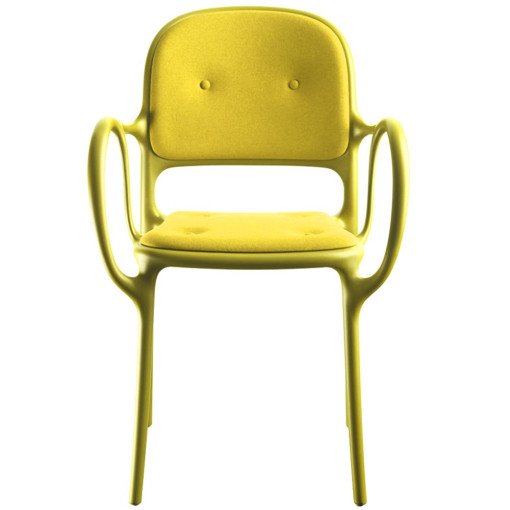 Milà gestoffeerde stoel geel