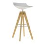 Flow Stool barkruk 78cm met VN naturel eiken onderstel wit