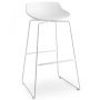 Flow Stool barkruk 78cm wit met slede onderstel wit