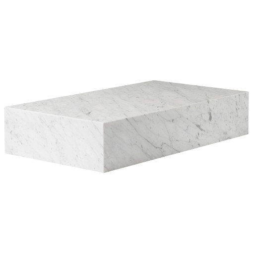 Plinth Grand salontafel 137x76 Carrara marmer wit