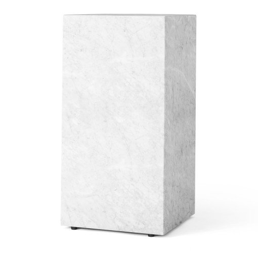 Plinth Tall bijzettafel 30x30 Carrara marmer wit