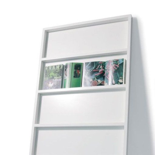 Oblique boekenkast big wit