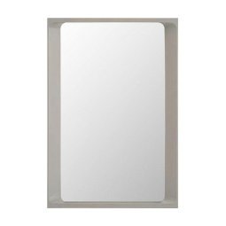 Arced spiegel 80x55 grijs