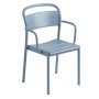 Linear steel tuinstoel met armleuning Pale Blue