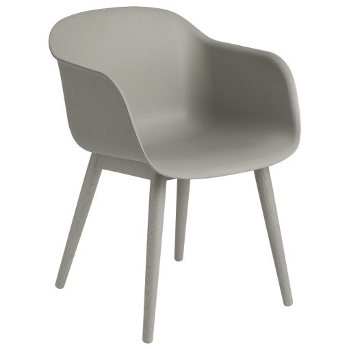 Fiber Wood stoel grijs