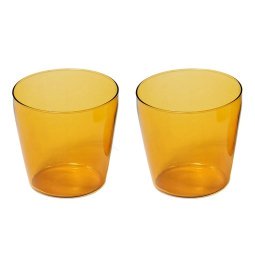 Milk glas set van 2 geel