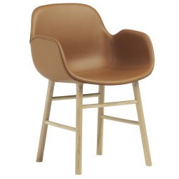 Form armchair stoel gestoffeerd eiken Ultra Leather Brandy