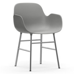 Form Armchair stoel met verchroomd onderstel grijs