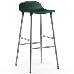 Form Barstool barkruk 65cm met verchroomd onderstel groen