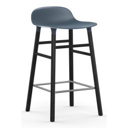 Form Barstool barkruk 65cm met zwart onderstel blauw